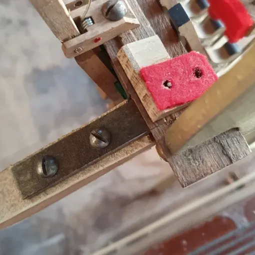 Détail d'une mécanique de piano